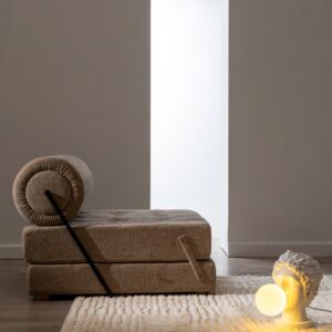 SOFÁ BEIGE TEJIDO-MADERA SALÓN 89 X 101 X 71 CM