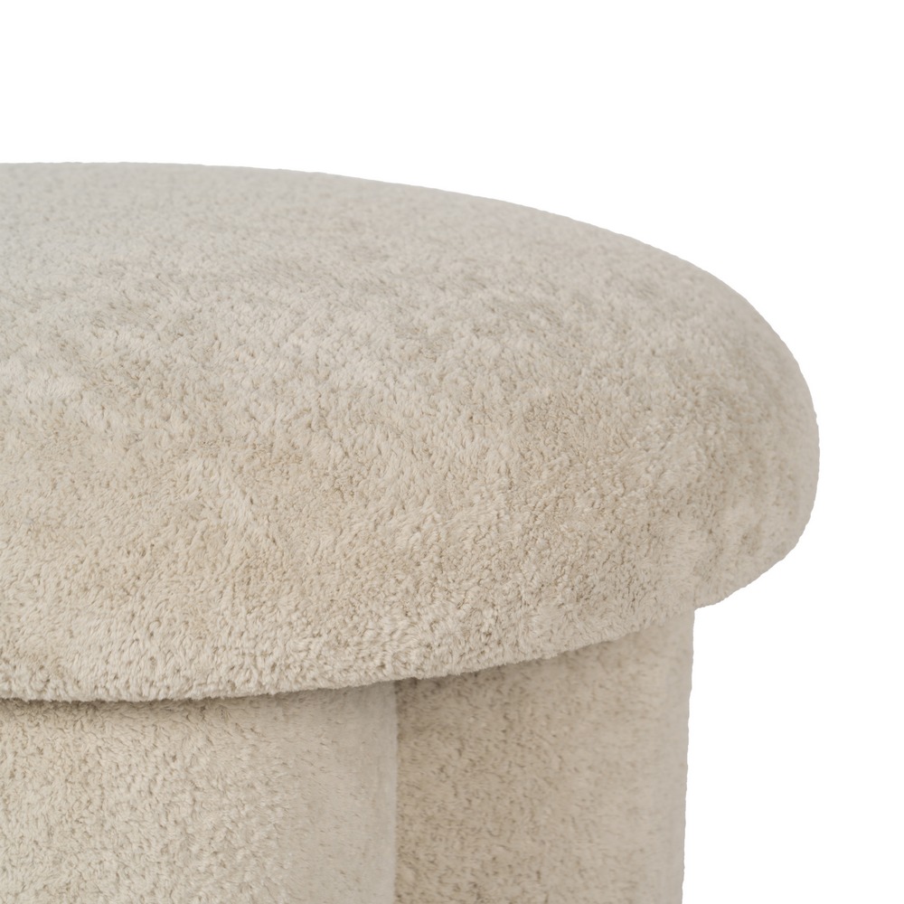 PUF BEIGE TEJIDO SALÓN 41 X 41 X 43 CM - Imagen 4