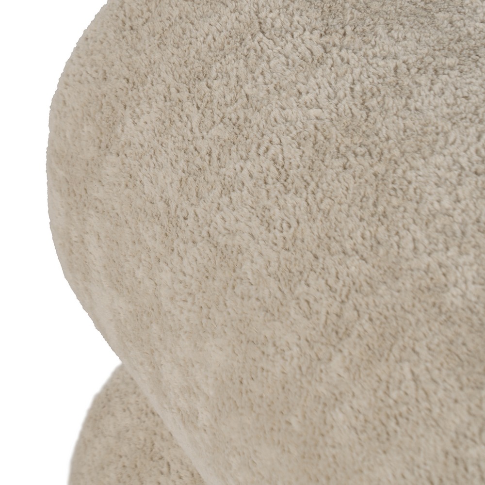 PUF BEIGE TEJIDO SALÓN 45 X 42 X 42 CM - Imagen 2
