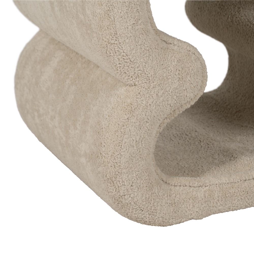 PUF BEIGE TEJIDO SALÓN 45 X 42 X 42 CM - Imagen 4