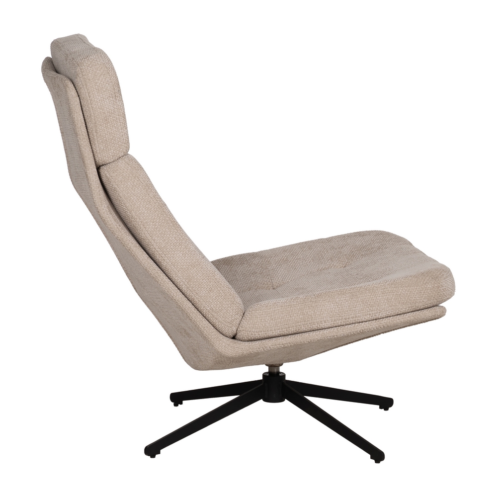 SILLÓN GIRATORIO BEIGE TEJIDO-METAL 65 X 98 X 93 CM - Imagen 2