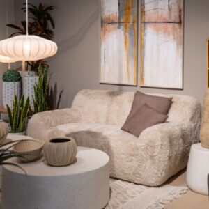 SOFÁ 2 PLAZAS BEIGE TEJIDO 185 X 107 X 79