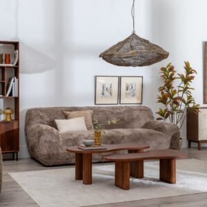 SOFÁ 3 PLAZAS TAUPE TEJIDO 240 X 107 X 79