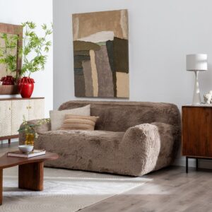 SOFÁ 2 PLAZAS TAUPE TEJIDO 185 X 107 X 79