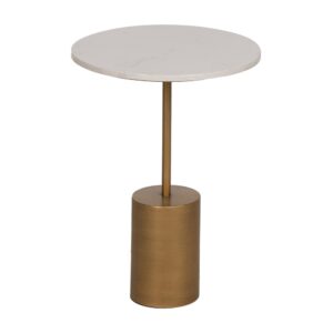 MESITA ORO-BLANCO METAL-MÁRMOL 40 X 40 X 56 CM