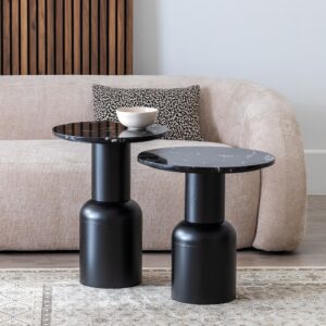 MESITA NEGRO METAL-MÁRMOL 45 X 45 X 46 CM