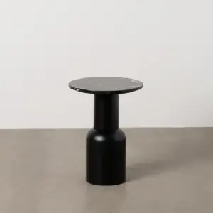 MESITA NEGRO METAL-MÁRMOL 40 X 40 X 54 CM