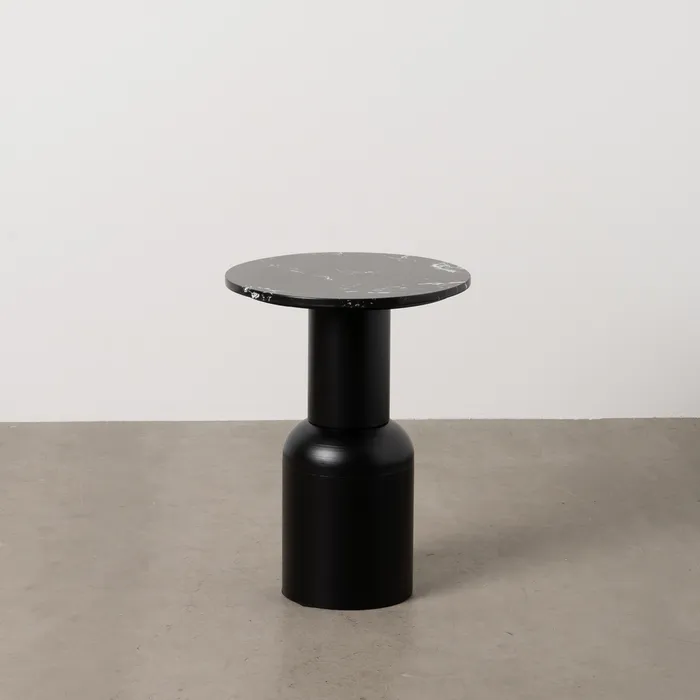 MESITA NEGRO METAL-MÁRMOL 40 X 40 X 54 CM