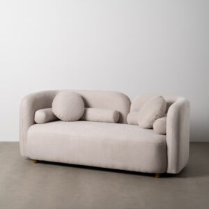 SOFÁ 2 PLAZAS BEIGE TEJIDO-MADERA 176 X 88 X 72 CM