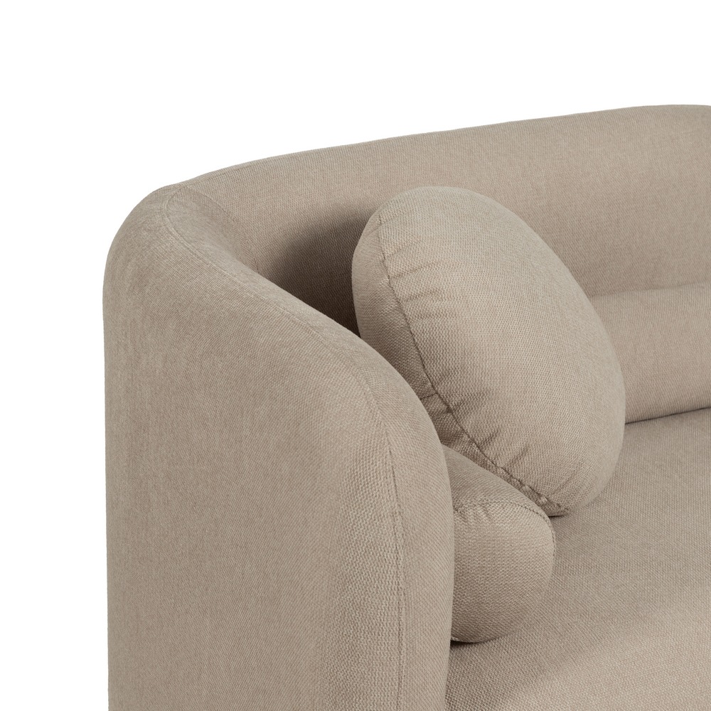 SOFÁ 2 PLAZAS BEIGE TEJIDO-MADERA 176 X 88 X 72 CM - Imagen 4