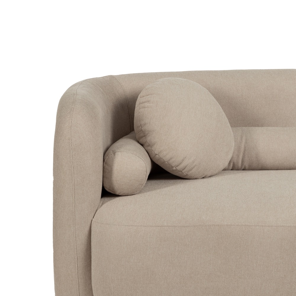 SOFÁ 2 PLAZAS BEIGE TEJIDO-MADERA 176 X 88 X 72 CM - Imagen 5