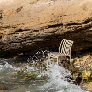 SILLA BEIGE POLIPROPILENO EXTERIOR 50 X 58 X 80 CM