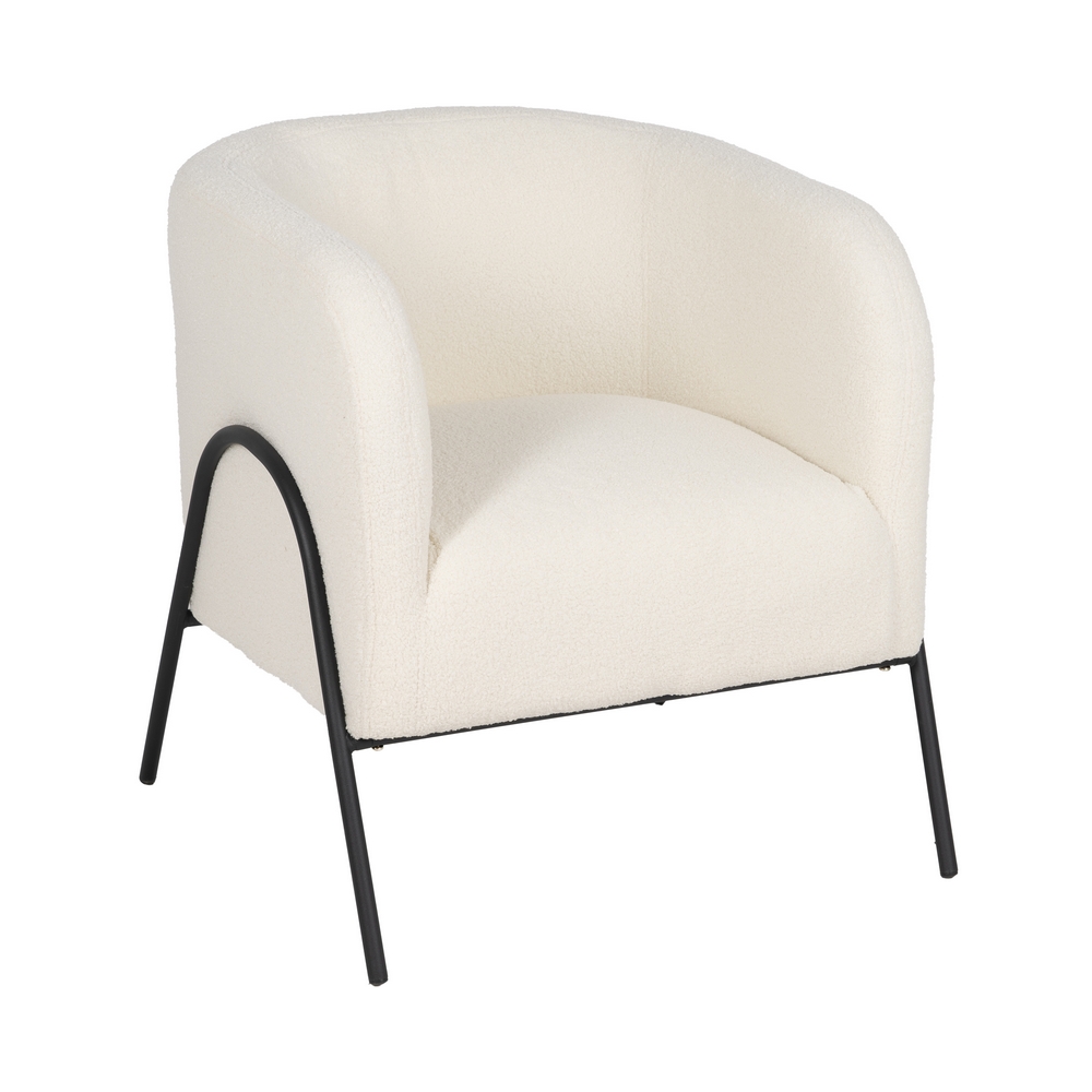SILLÓN BLANCO TEJIDO-METAL SALÓN 68 X 66 X 74 CM