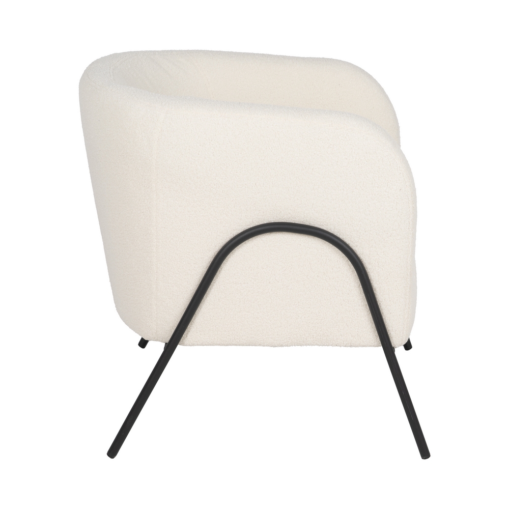 SILLÓN BLANCO TEJIDO-METAL SALÓN 68 X 66 X 74 CM - Imagen 2