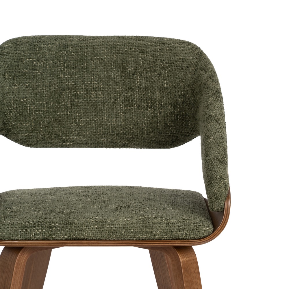 SILLA VERDE-MARRÓN TEJIDO-MADERA 51 X 55 X 75 CM - Imagen 4