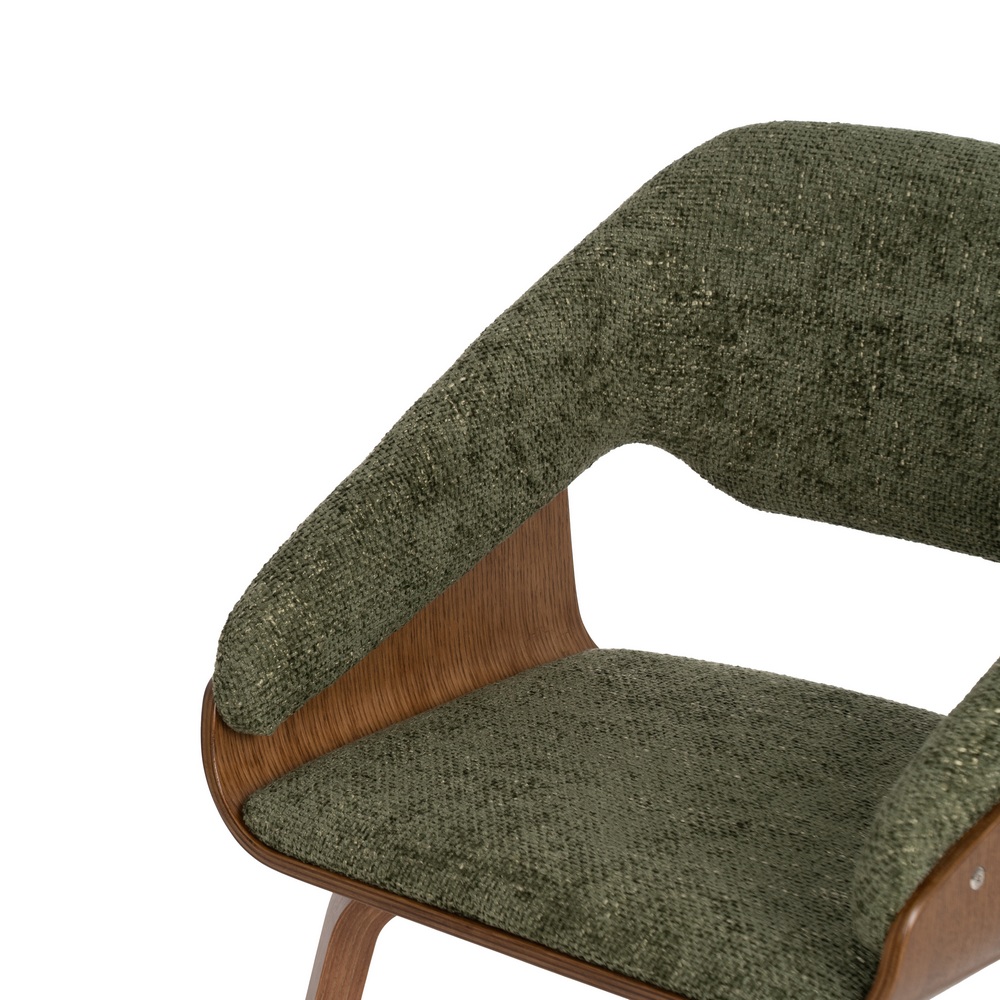 SILLA VERDE-MARRÓN TEJIDO-MADERA 51 X 55 X 75 CM - Imagen 5