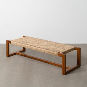 BANQUETA NATURAL MADERA DE TECA SALÓN 138 X 49 X 36 CM
