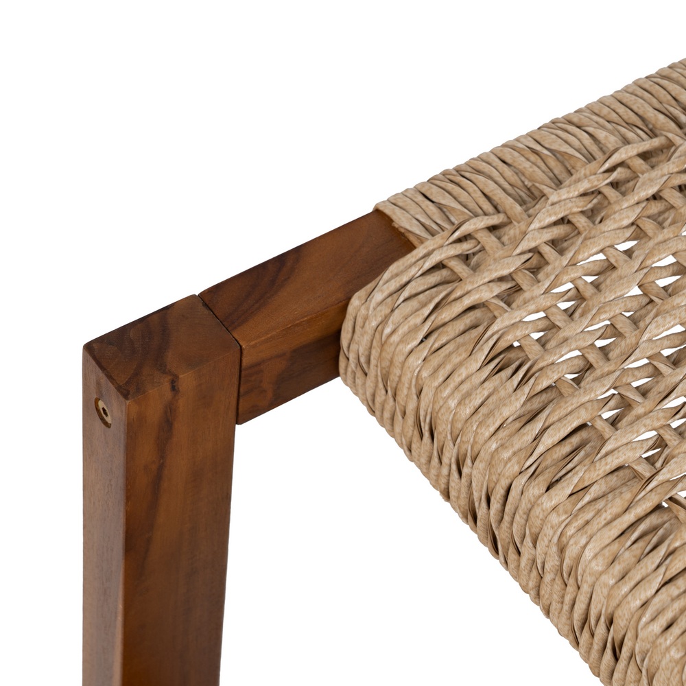 BANQUETA NATURAL MADERA DE TECA SALÓN 138 X 49 X 36 CM - Imagen 2