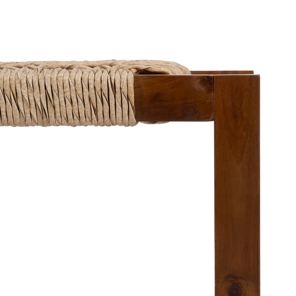 BANQUETA NATURAL MADERA DE TECA SALÓN 138 X 49 X 36 CM - Imagen 4