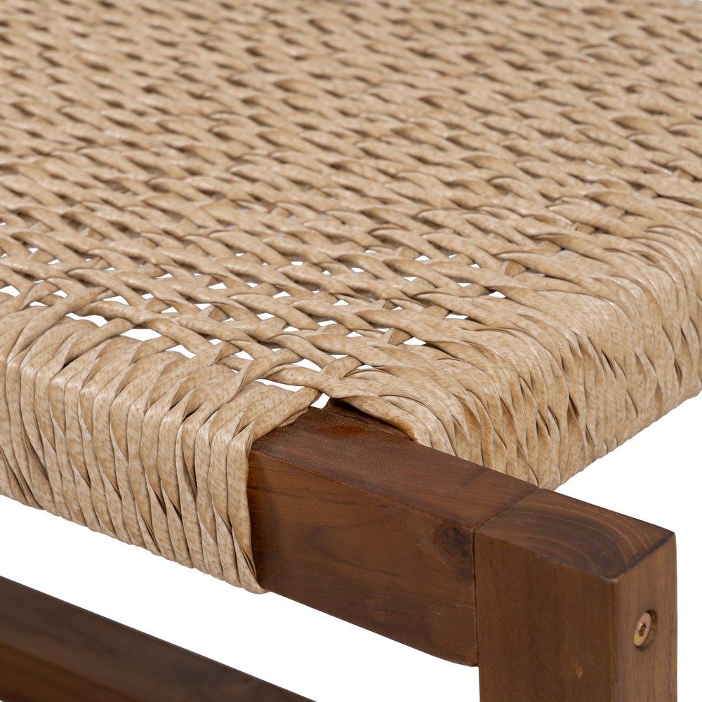 BANQUETA NATURAL MADERA DE TECA SALÓN 138 X 49 X 36 CM - Imagen 5