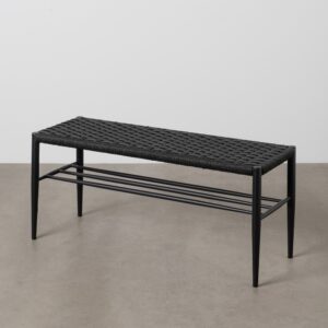 BANCO NEGRO CUERDA-METAL 100 X 35 X 46 CM
