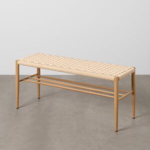 BANCO NATURAL CUERDA-METAL 100 X 35 X 46 CM