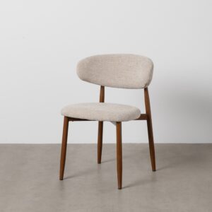 SILLA BEIGE TEJIDO-METAL 53 X 51 X 76
