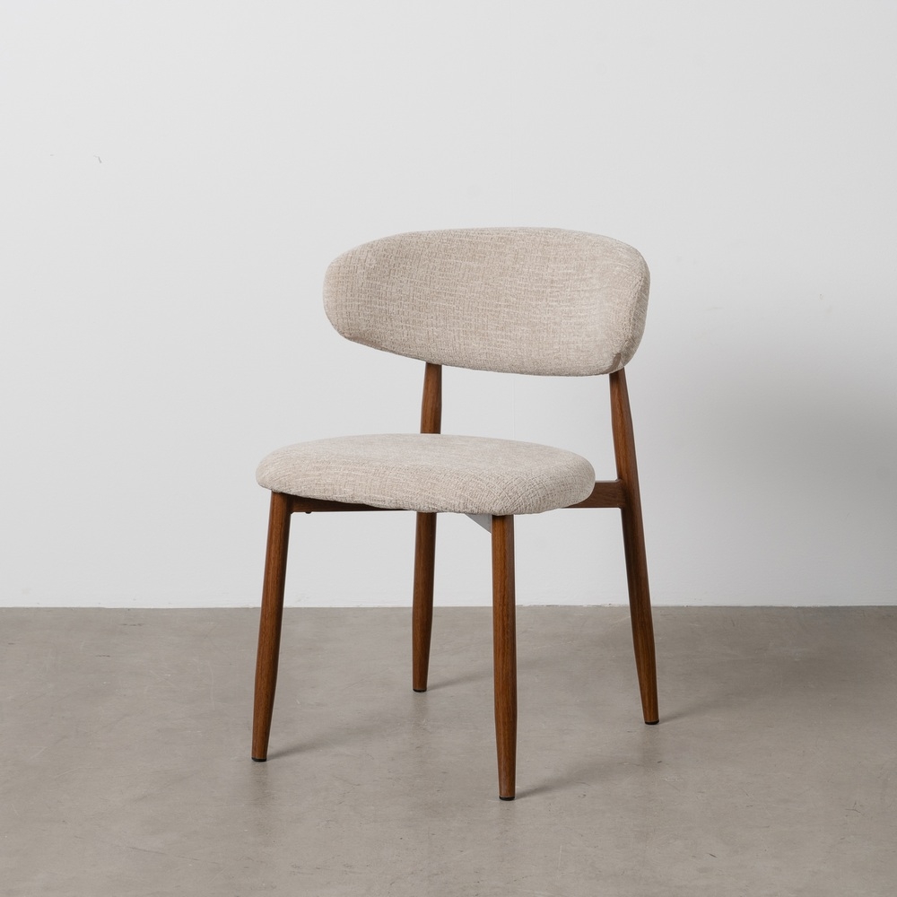 SILLA BEIGE TEJIDO-METAL 53 X 51 X 76