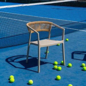 SILLA BEIGE POLIPROPILENO 56 X 52 X 76 CM