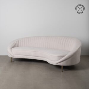 SOFÁ 3 PLAZAS CREMA TEJIDO-METAL 247 X 105 X 81 CM