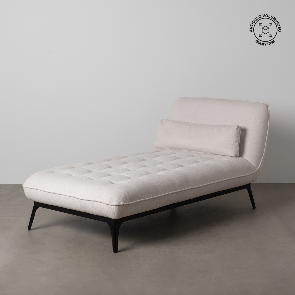 CHAISE-LOUNGER CREMA TEJIDO-METAL 168 X 90 X 82 CM