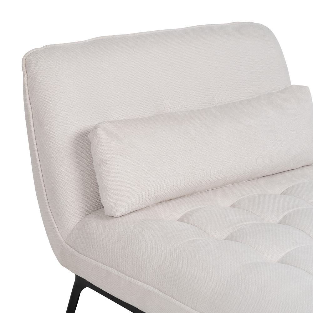 CHAISE-LOUNGER CREMA TEJIDO-METAL 168 X 90 X 82 CM - Imagen 4