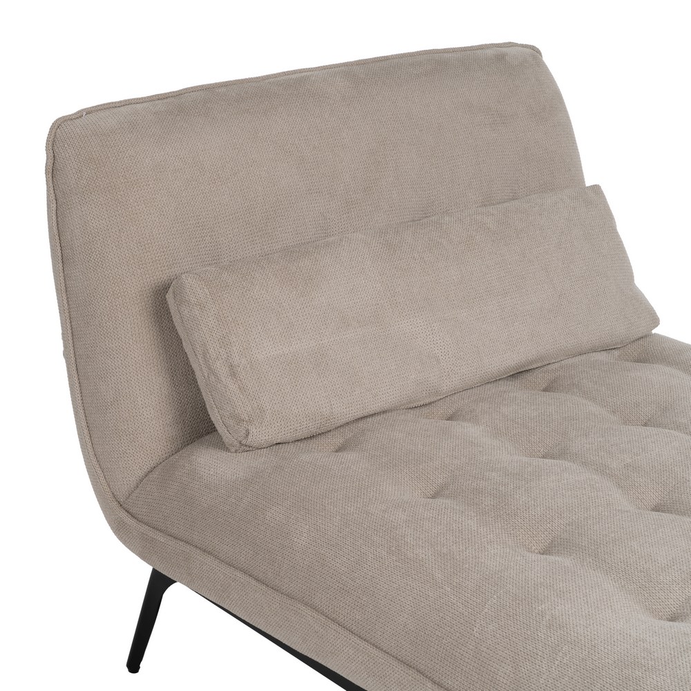 CHAISE-LOUNGER TAUPE TEJIDO-METAL 168 X 90 X 82 CM - Imagen 4