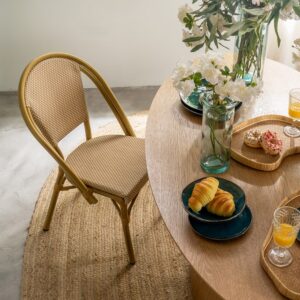 SILLA BEIGE ALUMINIO-TEXTILENO EXTERIOR 50 X 54 X 85 CM