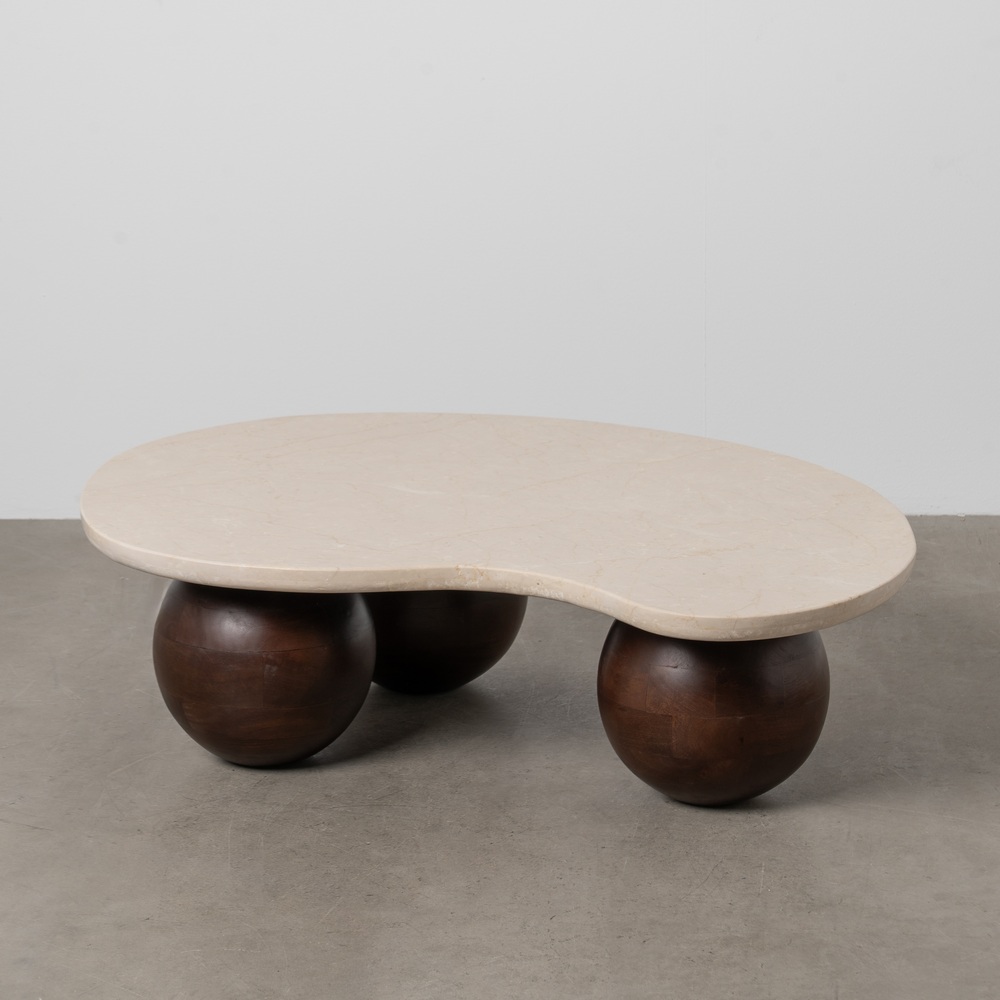 MESA CENTRO MÁRMOL/MADERA SALÓN 107 X 80 X 29 CM