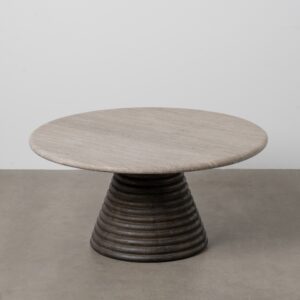 MESA CENTRO MÁRMOL/MADERA SALÓN 90 X 90 X 43 CM