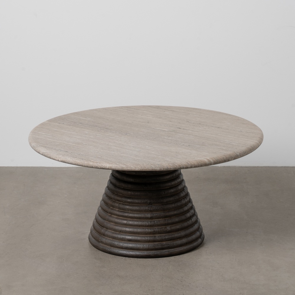 MESA CENTRO MÁRMOL/MADERA SALÓN 90 X 90 X 43 CM