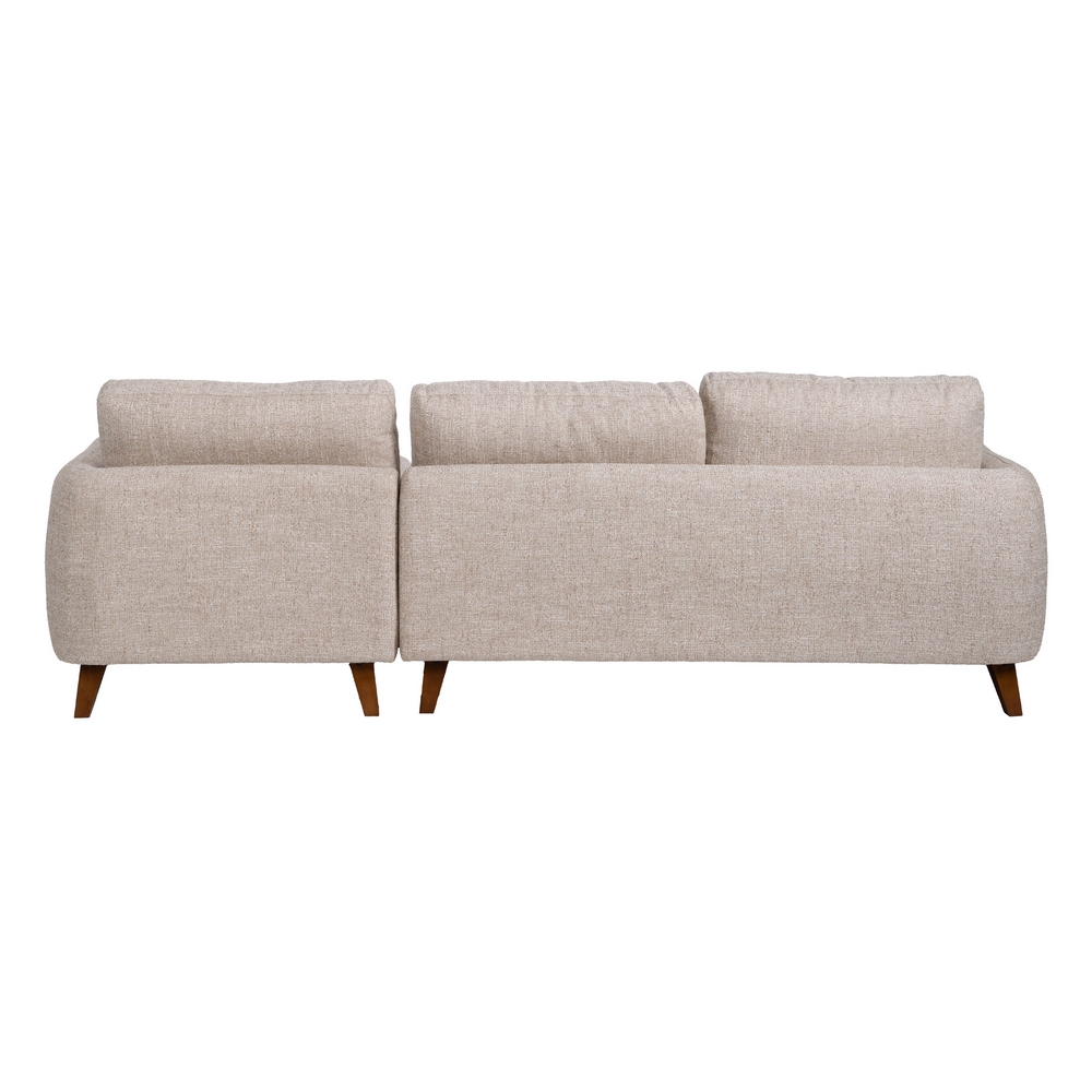 SOFÁ CHAISE LONGUE BEIGE TEJIDO-MADERA 240 X 155 X 86 CM - Imagen 3