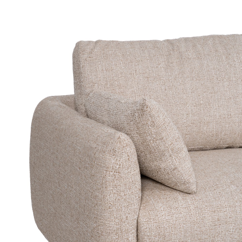 SOFÁ CHAISE LONGUE BEIGE TEJIDO-MADERA 240 X 155 X 86 CM - Imagen 4
