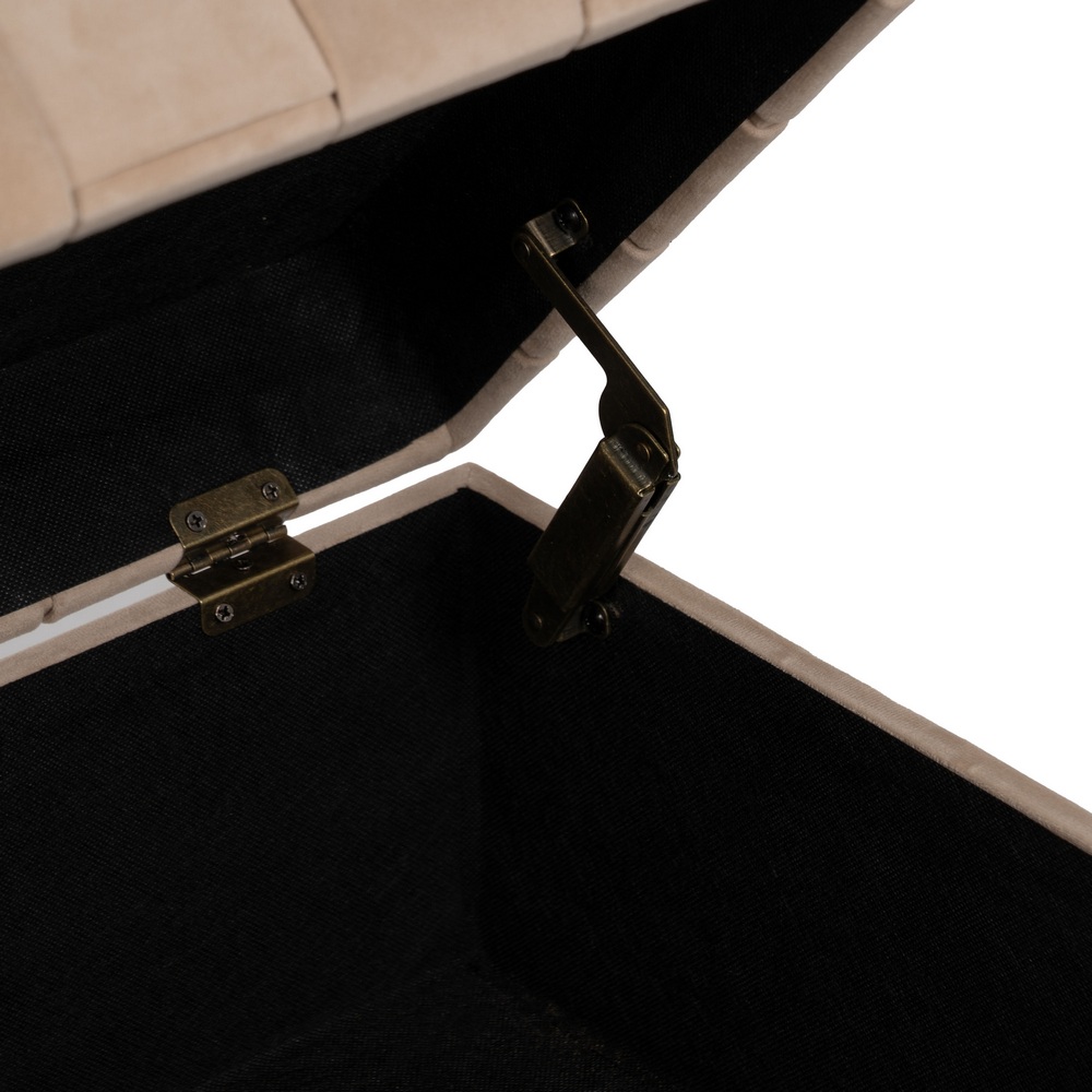 BANCO BAÚL BEIGE TEJIDO-METAL 121 X 41 X 47 CM - Imagen 4