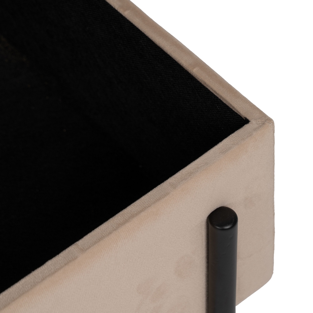 BANCO BAÚL BEIGE TEJIDO-METAL 121 X 41 X 47 CM - Imagen 5