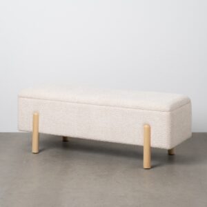 BANCO BAÚL CREMA DM-TEJIDO 122 X 42 X 45 CM