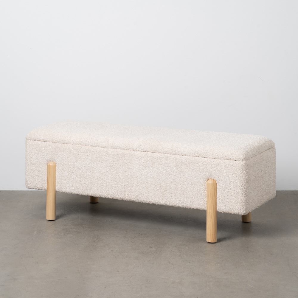 BANCO BAÚL CREMA DM-TEJIDO 122 X 42 X 45 CM