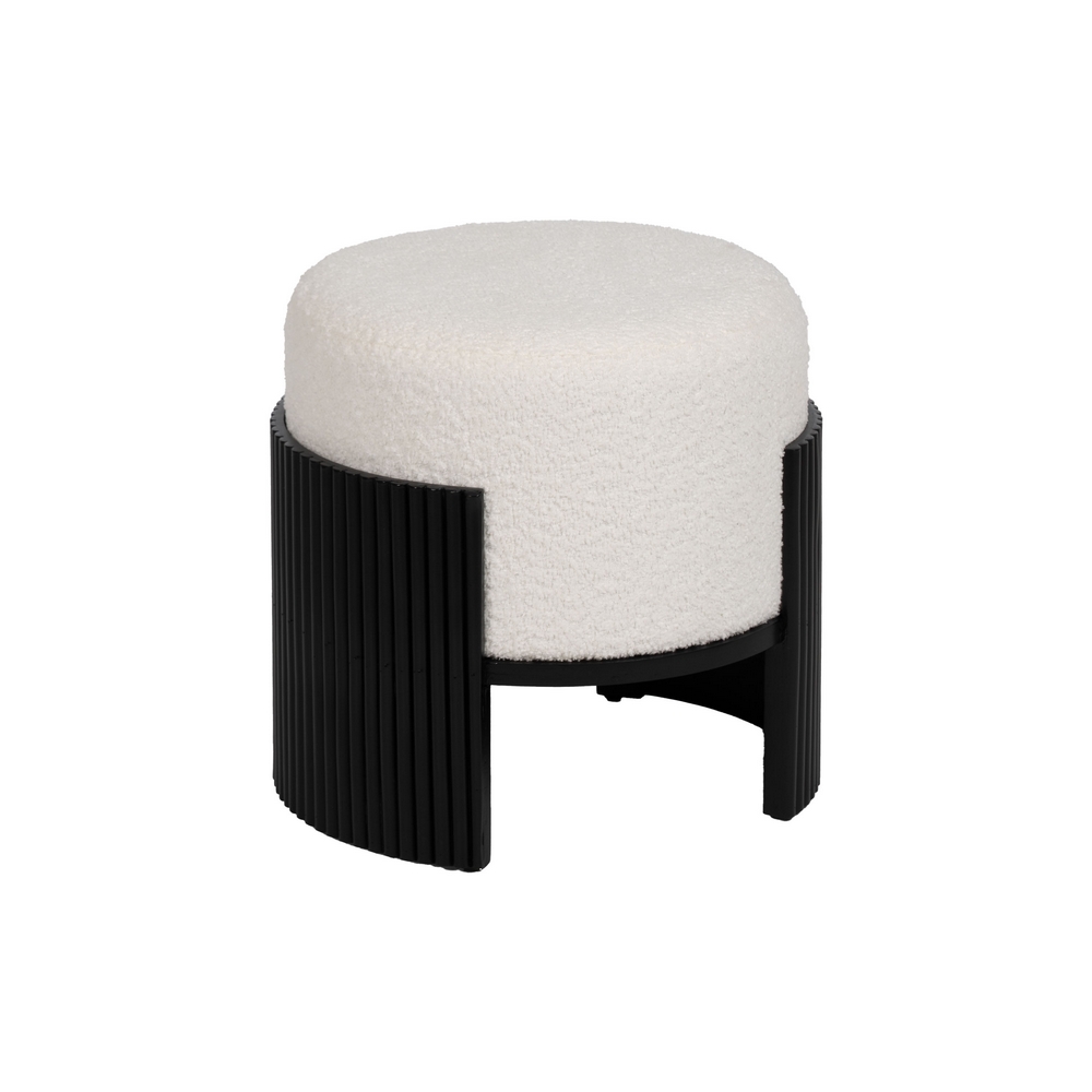 PUF BLANCO-NEGRO DM-TEJIDO 43 X 43 X 41 CM - Imagen 2