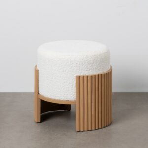 PUF BLANCO-NATURAL DM-TEJIDO 43 X 43 X 41 CM