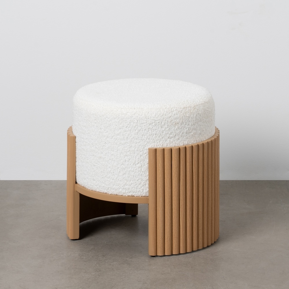 PUF BLANCO-NATURAL DM-TEJIDO 43 X 43 X 41 CM