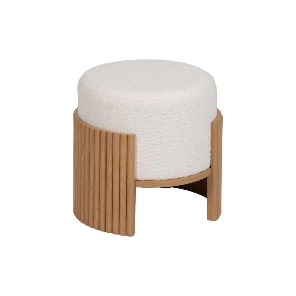 PUF BLANCO-NATURAL DM-TEJIDO 43 X 43 X 41 CM - Imagen 2