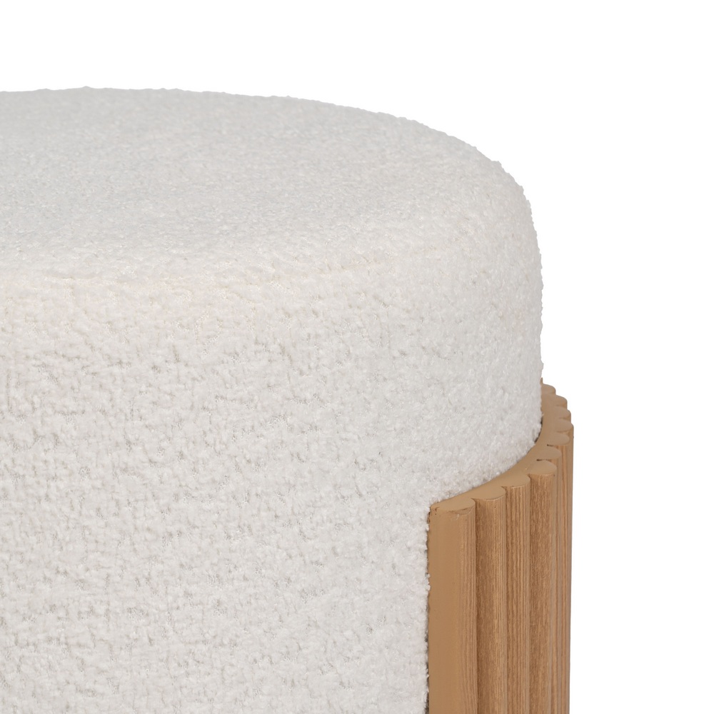 PUF BLANCO-NATURAL DM-TEJIDO 43 X 43 X 41 CM - Imagen 5