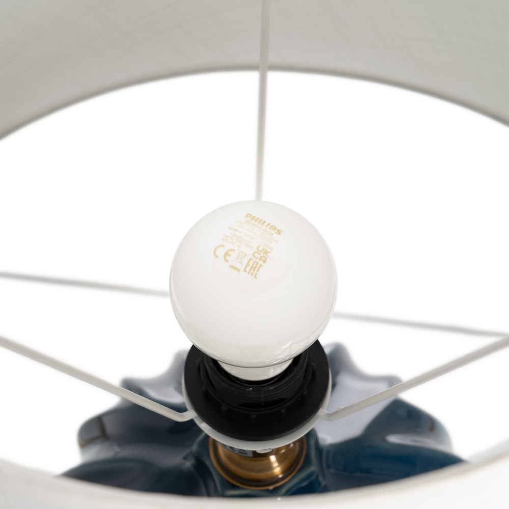 LÁMPARA MESA AZUL CERÁMICA ILUMINACIÓN 40 X 40 X 60 CM - Imagen 5