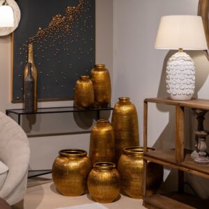 LÁMPARA MESA BLANCO CERÁMICA ILUMINACIÓN 40 X 40 X 64 CM